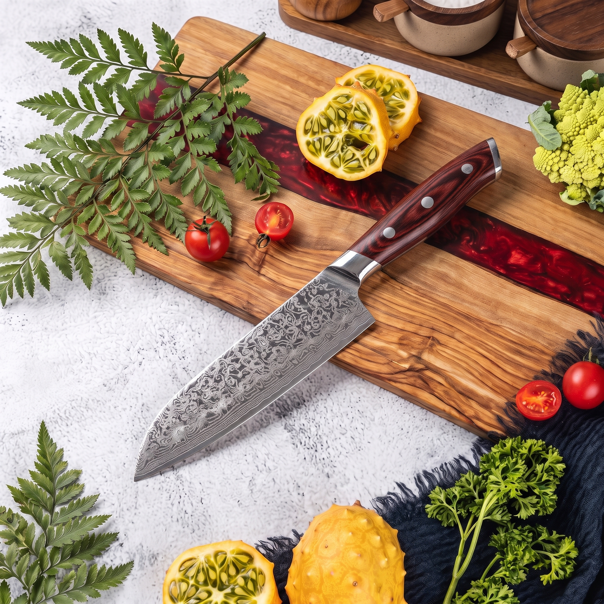 Coffret Beni · 3 couteaux (Gyuto, Utilitaire, Santoku)