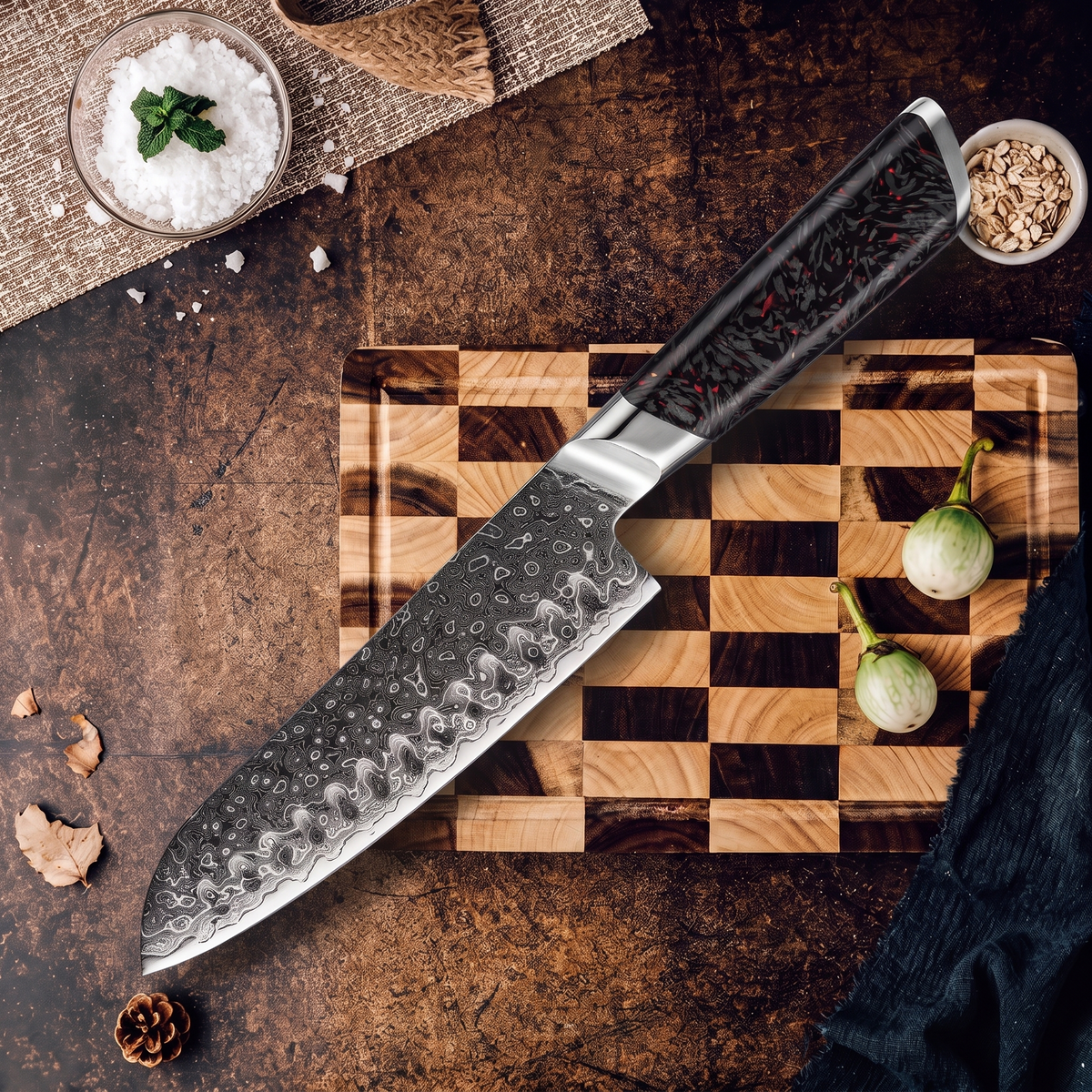 Coffret Hoshi · 3 couteaux (Gyuto, Santoku, Nakiri)