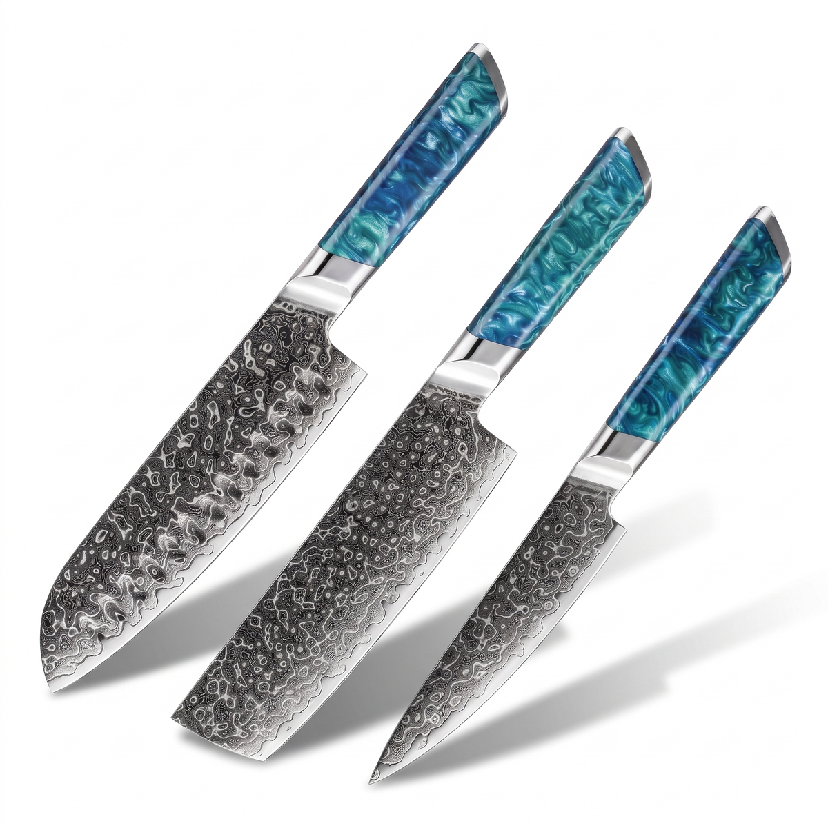 Coffret Nagi · 3 couteaux (Santoku, Nakiri, Utilitaire)