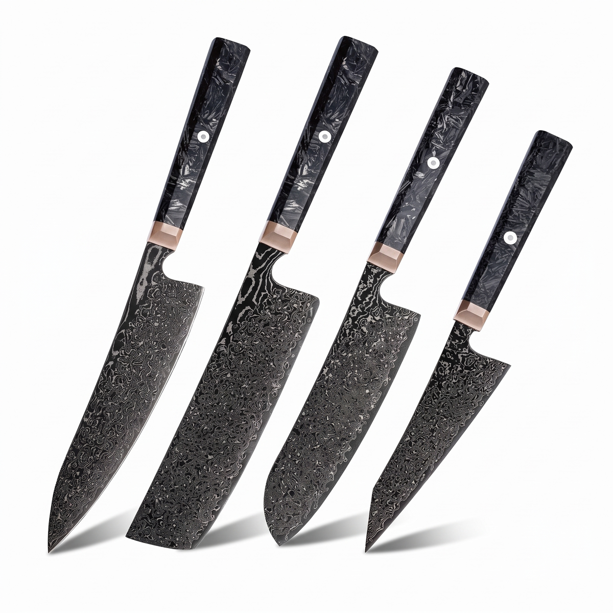 Coffret Yoru · 4 couteaux (Gyuto, Nakiri, Bunka, Santoku)
