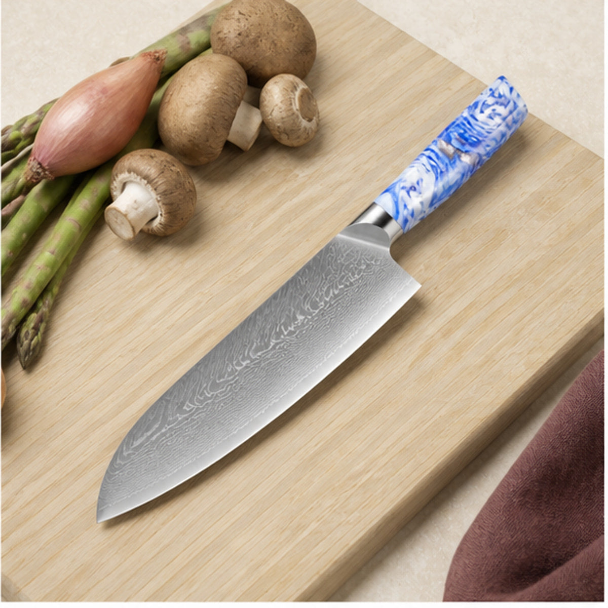 Couteau Santoku VG10 18 cm — Azur