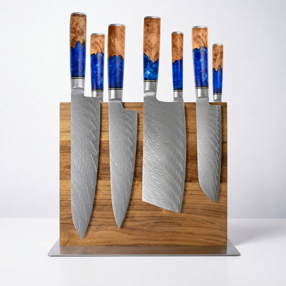 Bloc à couteaux double face en bois