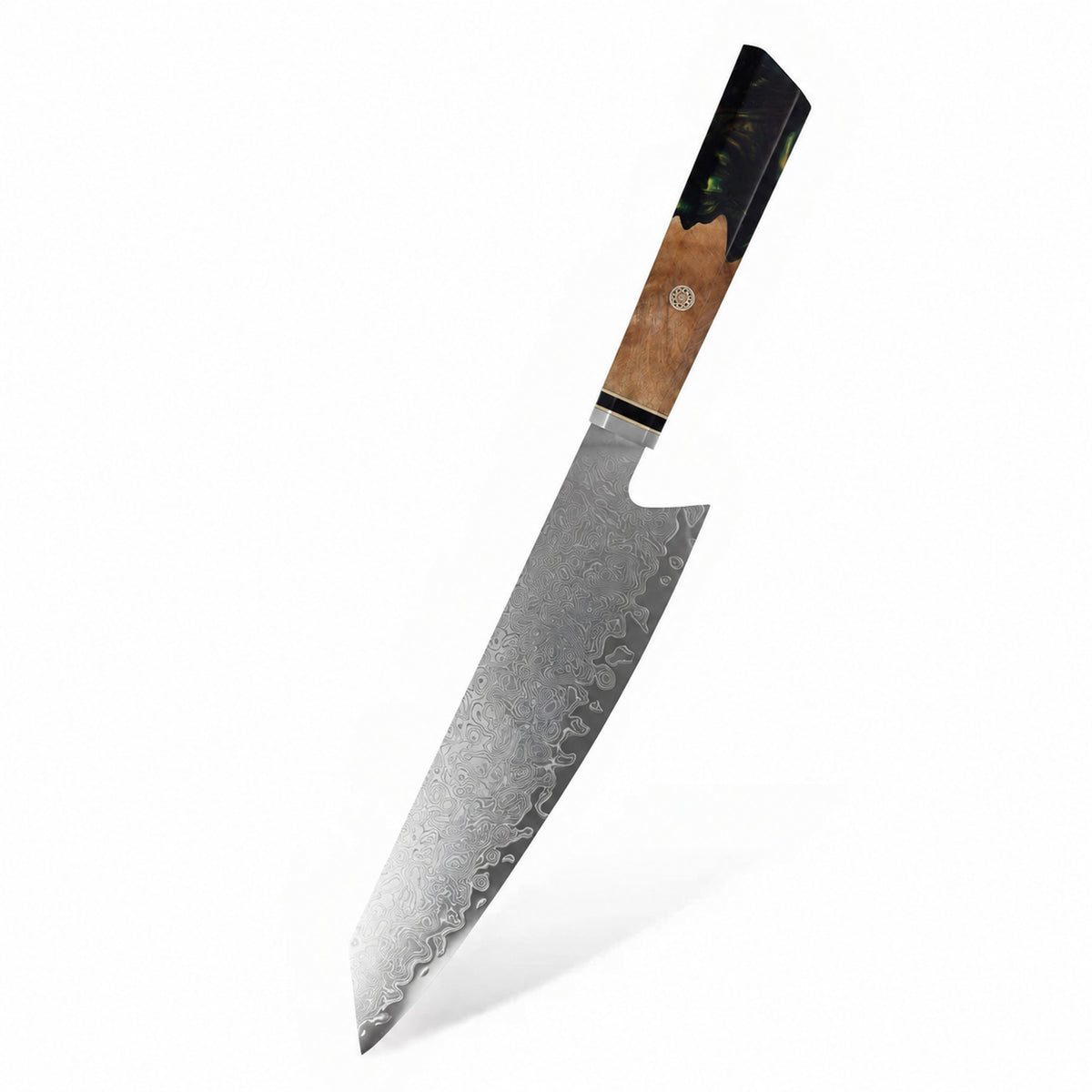 Couteau Kiritsuke acier damas manche vert Spectre IV