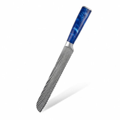 Couteau à pain japonais Haganori manche bleu en résine 