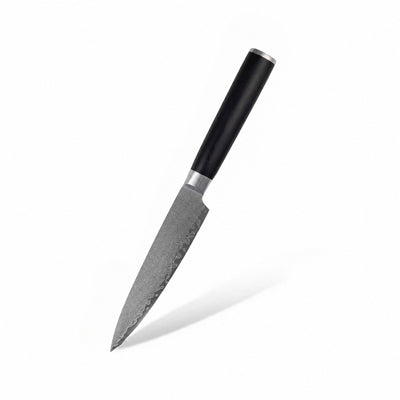 Couteau utilitaire Kyoto manche noir acier damas