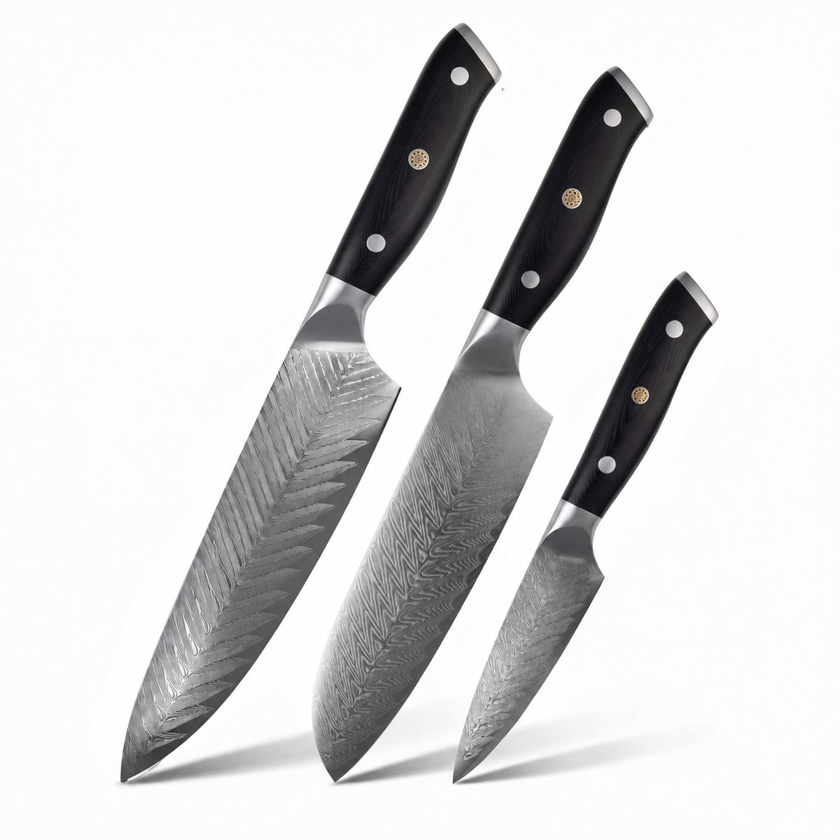 Set de 3 couteaux japonais Yakumoto manche onyx