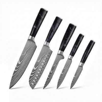 Set de 5 couteaux japonais Chef Tanaka coloris sumi noir