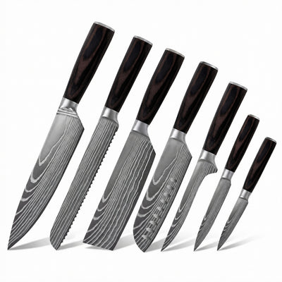 Set de 7 couteaux japonais Haganori manche pakkawood 