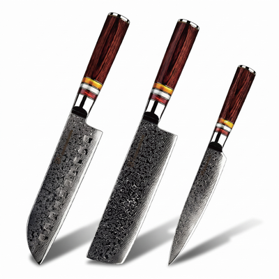 Coffret Akane · 3 couteaux (Utilitaire, Santoku, Nakiri)