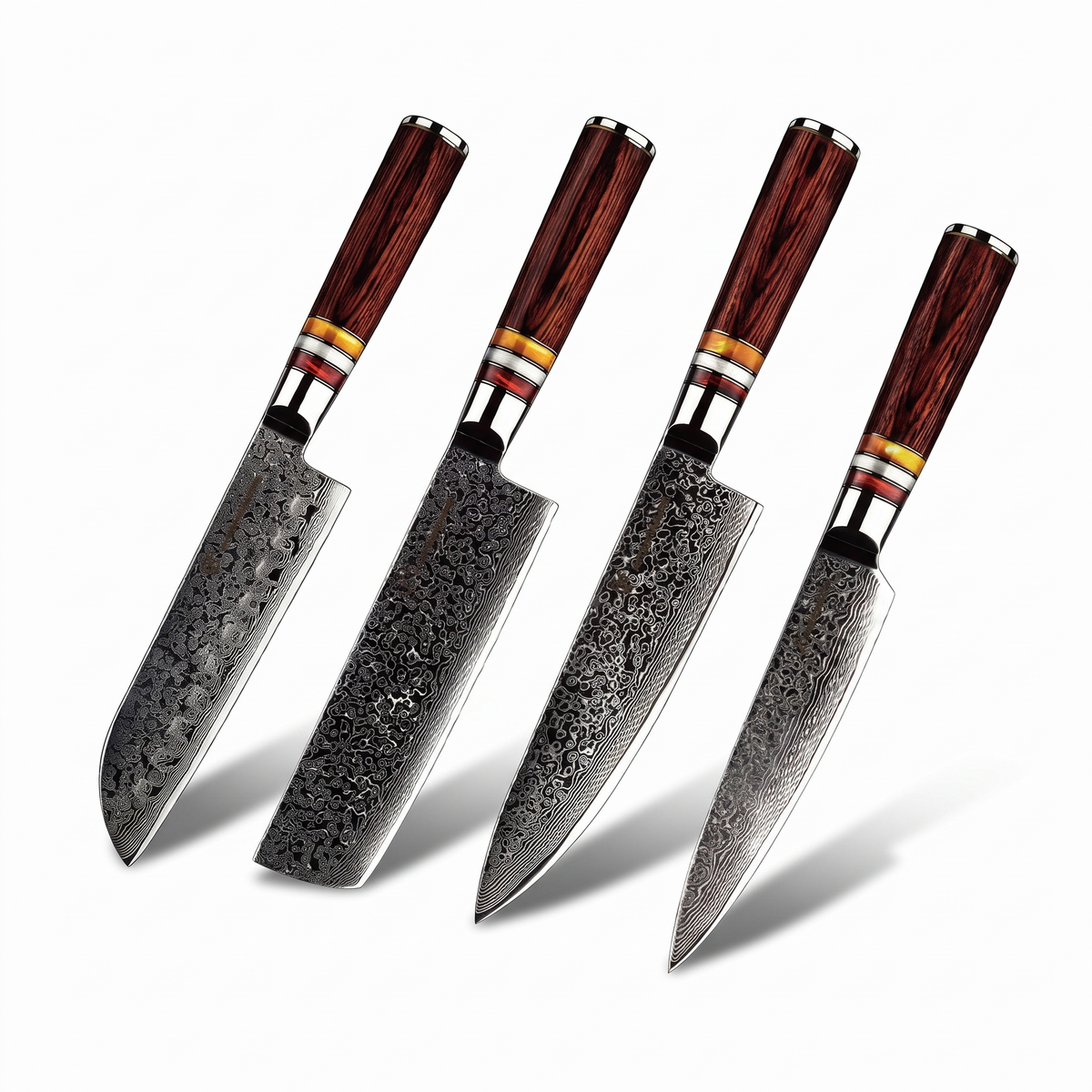 Coffret Akane · 4 couteaux (Utilitaire, Santoku, Nakiri, Gyuto)