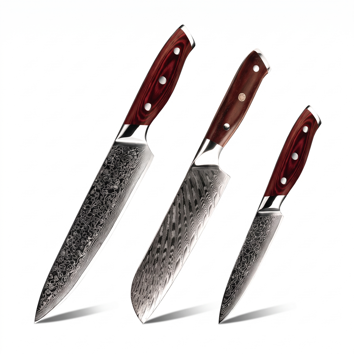 Coffret Beni · 3 couteaux (Gyuto, Utilitaire, Santoku)