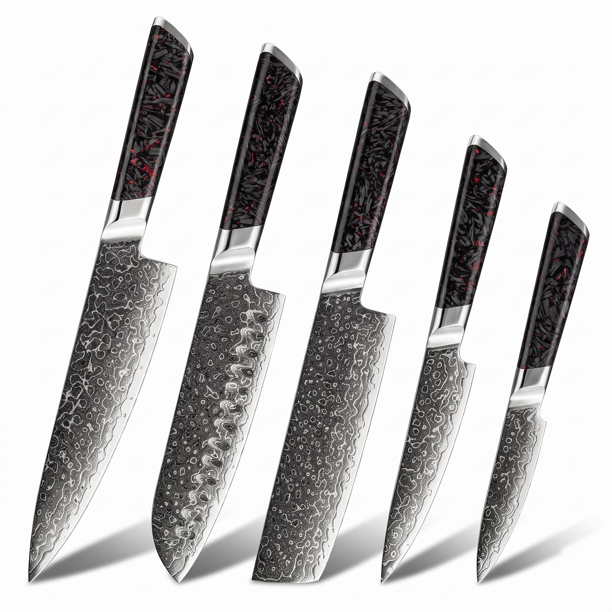Coffret Hoshi · 5 couteaux (Gyuto, Santoku, Nakiri, Utilitaire, Office)