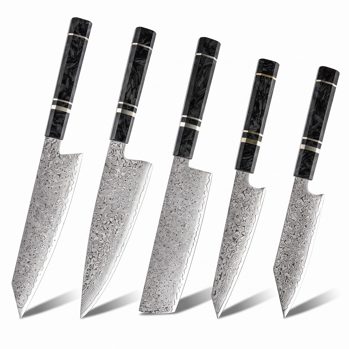 Coffret Kage · 5 couteaux (Kiritsuke, Bunka, Nakiri, Gyuto, Utilitaire)
