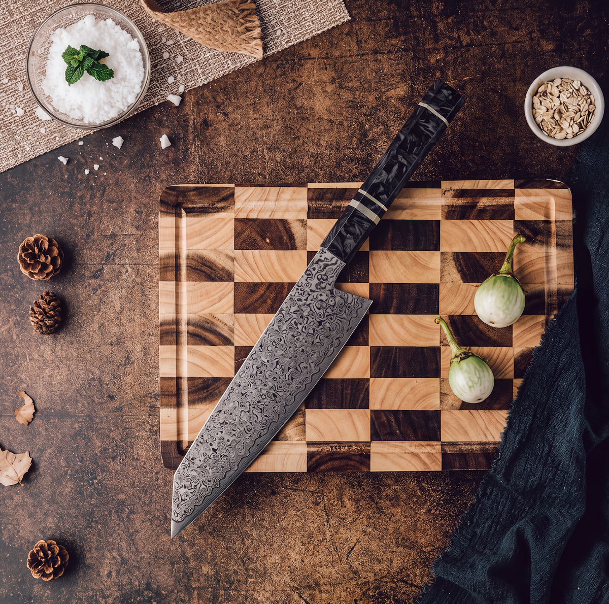 Coffret Kage · 5 couteaux (Kiritsuke, Bunka, Nakiri, Gyuto, Utilitaire)