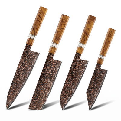 Coffret Kohaku · 4 couteaux (Gyuto, Santoku, Nakiri, Bunka)