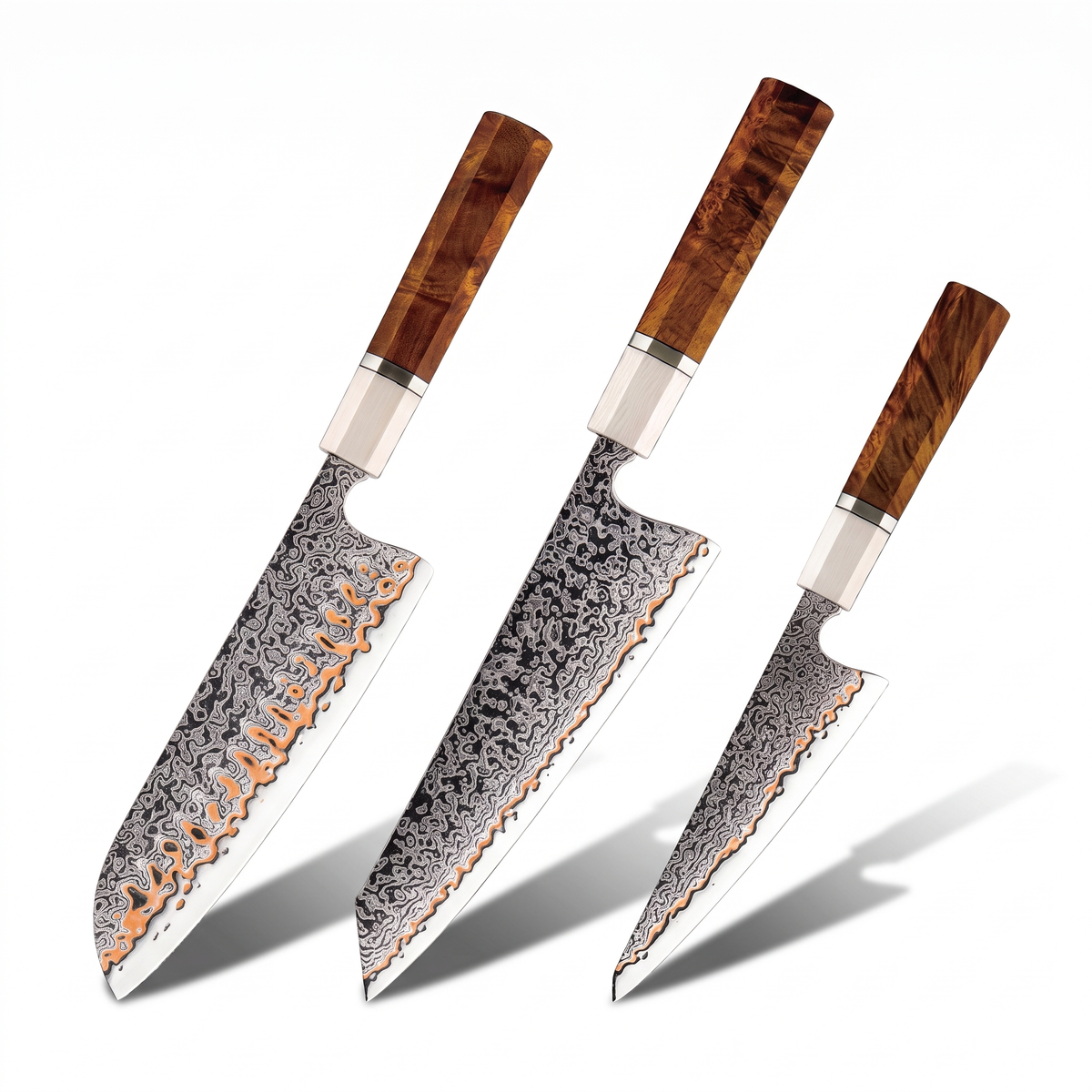 Coffret Kuri · 3 couteaux (Santoku, Kiritsuke, Utilitaire)