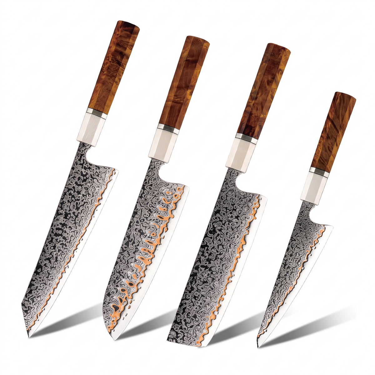 Coffret Kuri · 4 couteaux (Santoku, Kiritsuke, Utilitaire, Nakiri)