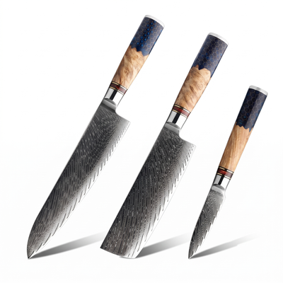 Coffret Mizu · 3 couteaux (Gyuto, Nakiri, Office)
