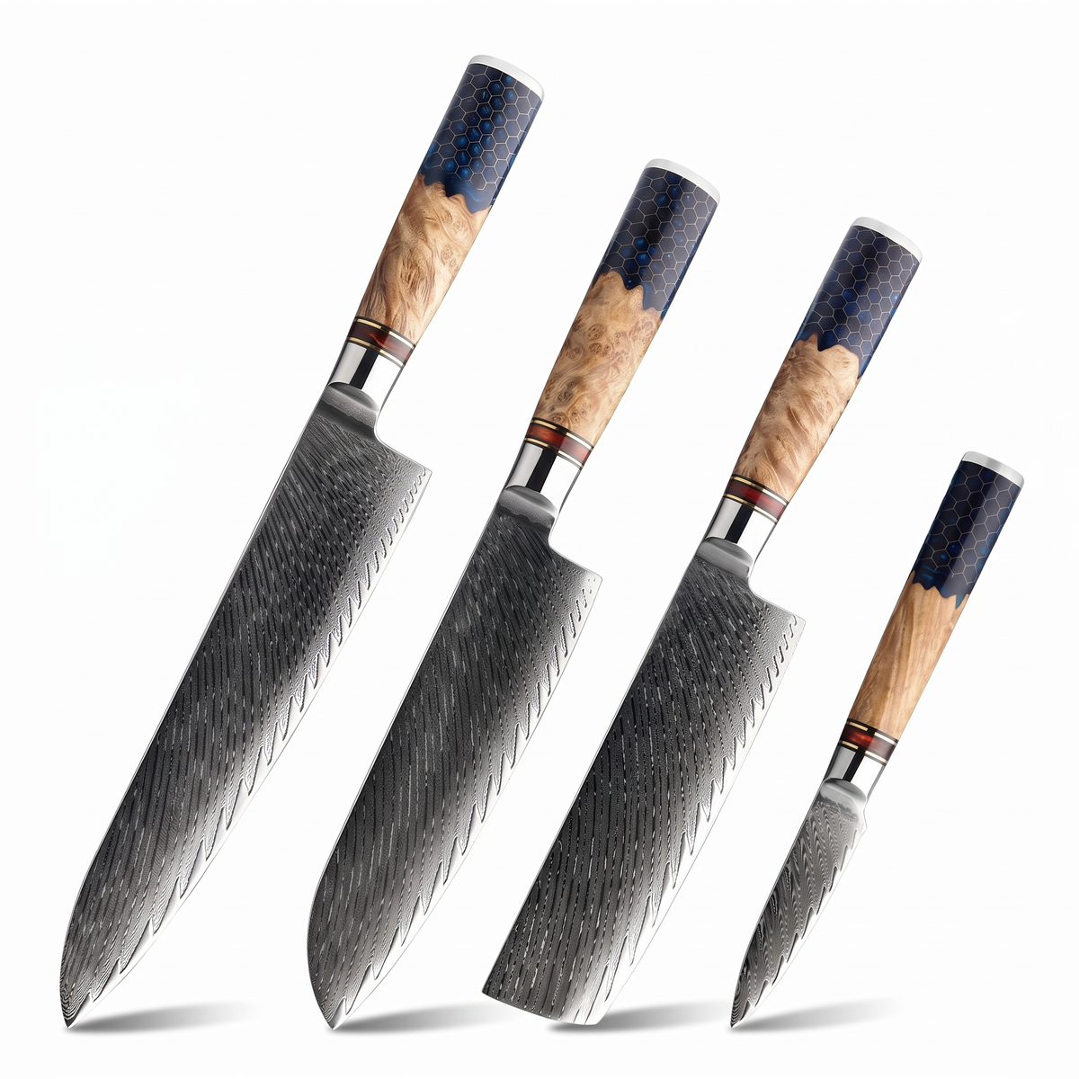 Coffret Mizu · 4 couteaux (Nakiri, Gyuto, Santoku, Office)