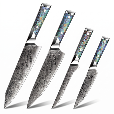 Coffret Nami · 4 couteaux (Gyuto, Utilitaire, Kiritsuke, Désosser)