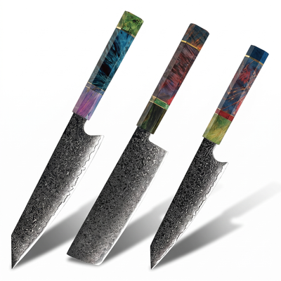Coffret Niji · 3 couteaux (Kiritsuke, Utilitaire, Nakiri)