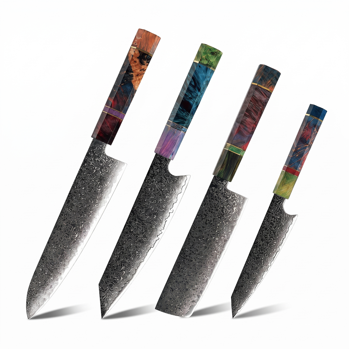 Coffret Niji · 4 couteaux (Kiritsuke, Utilitaire, Nakiri, Gyuto)