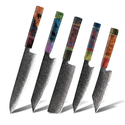 Coffret Niji · 5 couteaux (Kiritsuke, Utilitaire, Nakiri, Gyuto, Bunka)
