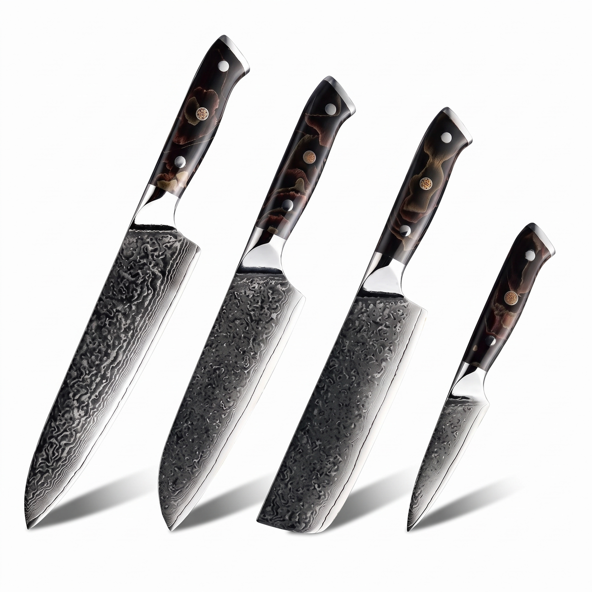 Coffret Sumi · 4 couteaux (Gyuto, Santoku, Nakiri, Office)