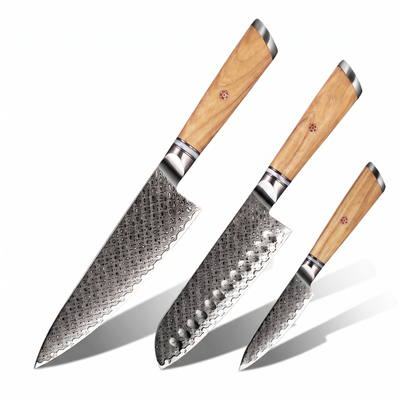 Coffret Take · 3 couteaux (Gyuto, Santoku, Office)