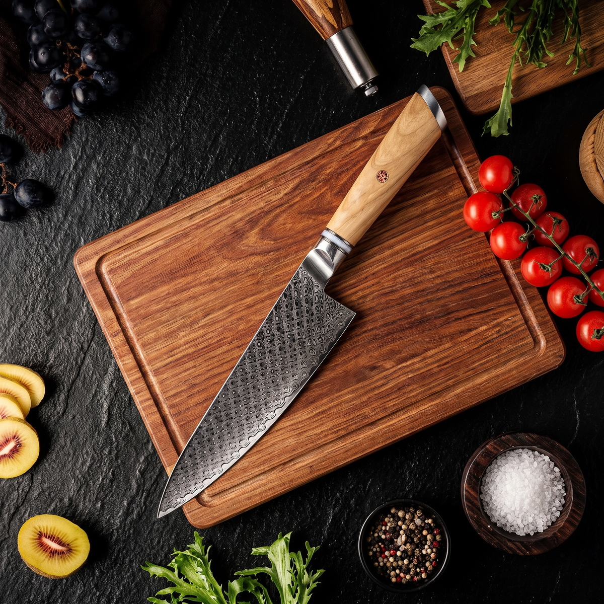 Coffret Take · 4 couteaux (Gyuto, Santoku, Office, Désosser)