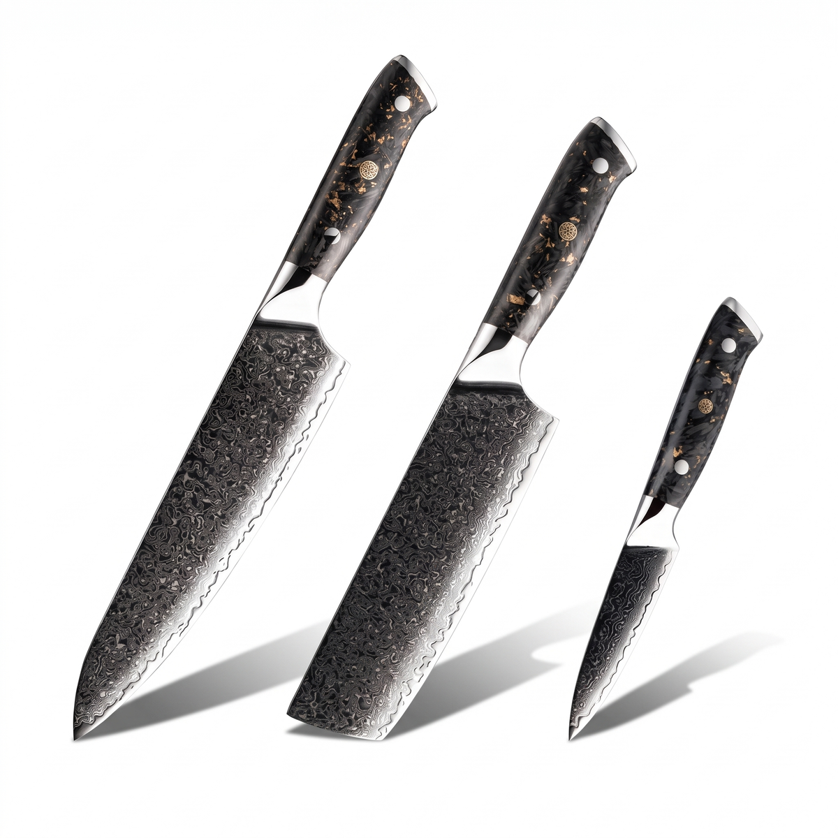 Coffret Tetsu · 3 couteaux (Gyuto, Nakiri, Office)