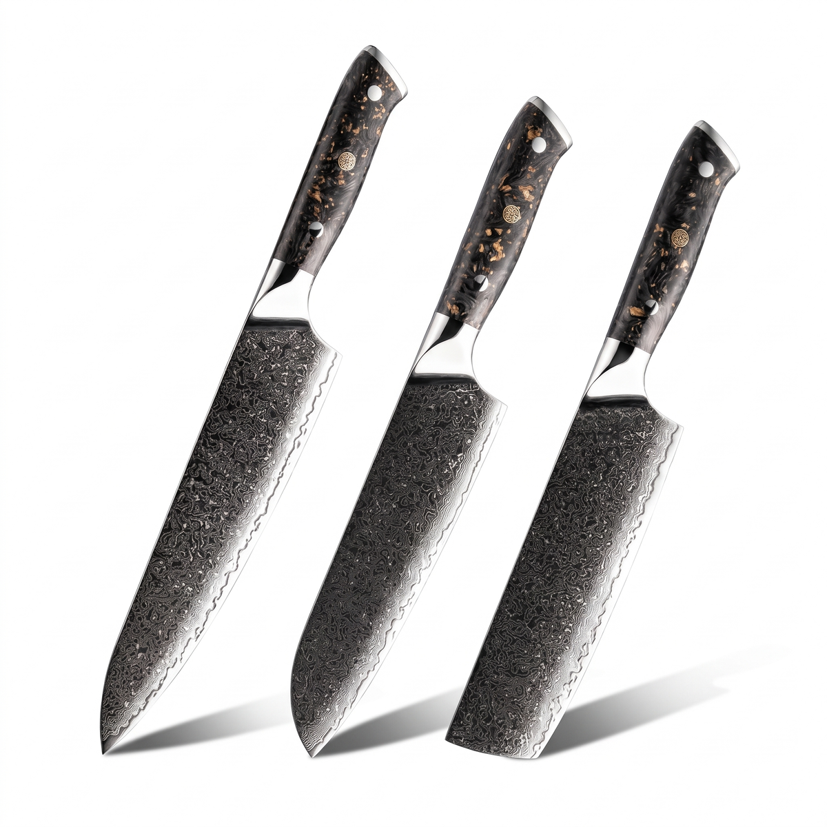 Coffret Tetsu · 3 couteaux (Gyuto, Santoku, Nakiri)