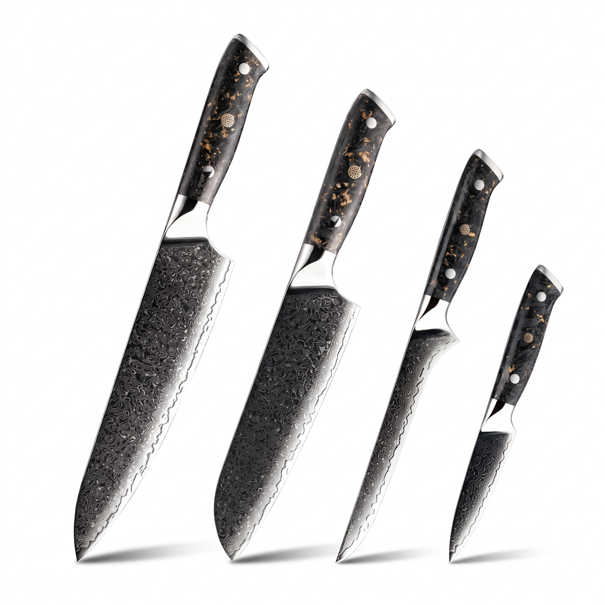 Coffret Tetsu · 4 couteaux (Gyuto, Santoku, Désosser, Office)