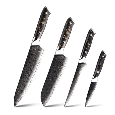 Coffret Tetsu · 4 couteaux (Gyuto, Santoku, Désosser, Office)