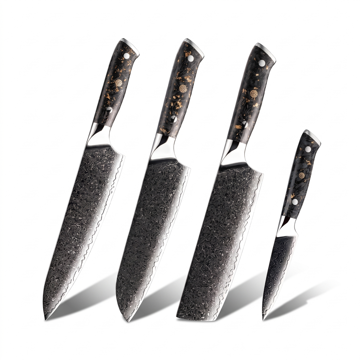Coffret Tetsu · 4 couteaux (Gyuto, Santoku, Nakiri, Office)