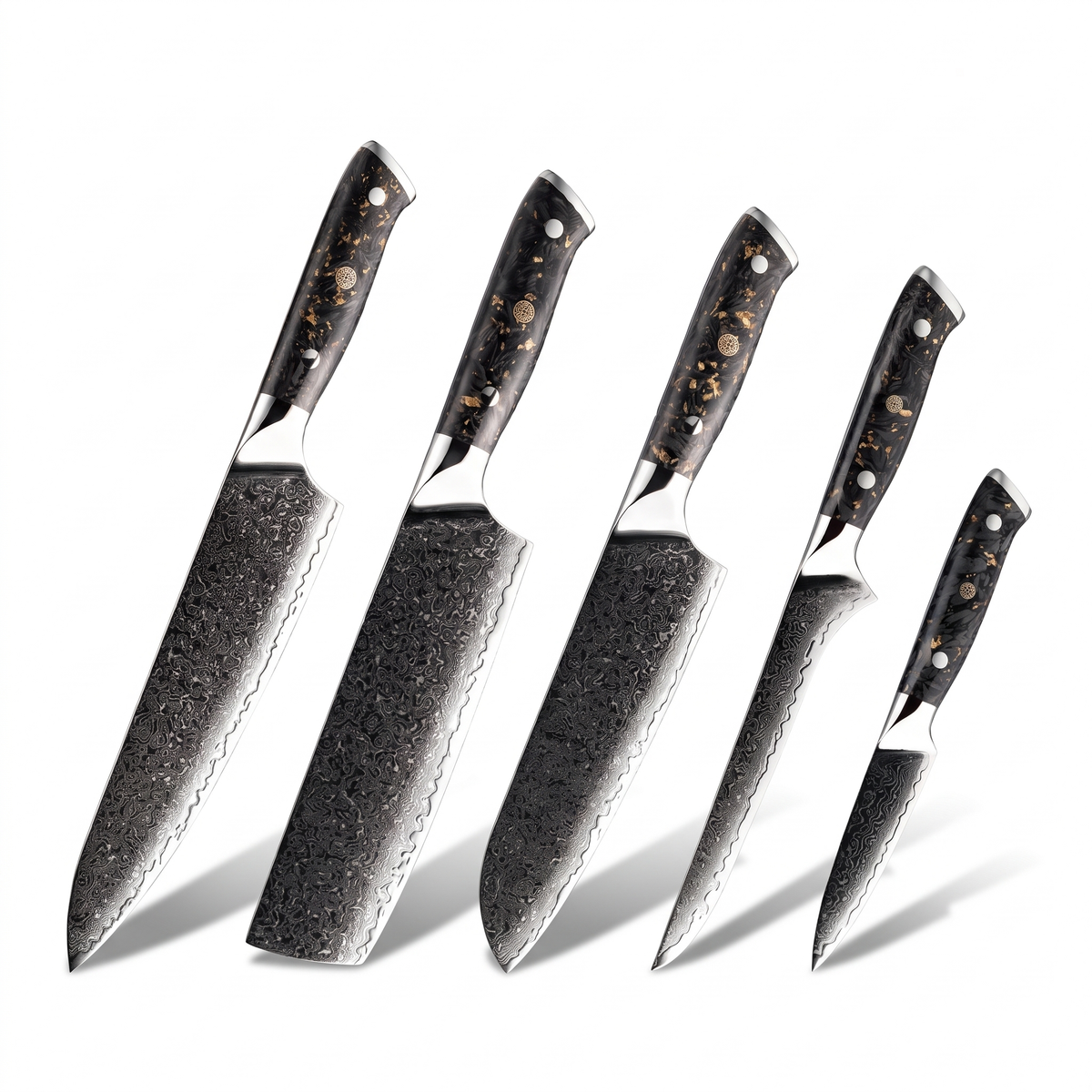 Coffret Tetsu · 5 couteaux (Gyuto, Santoku, Nakiri, Office, Désosser)