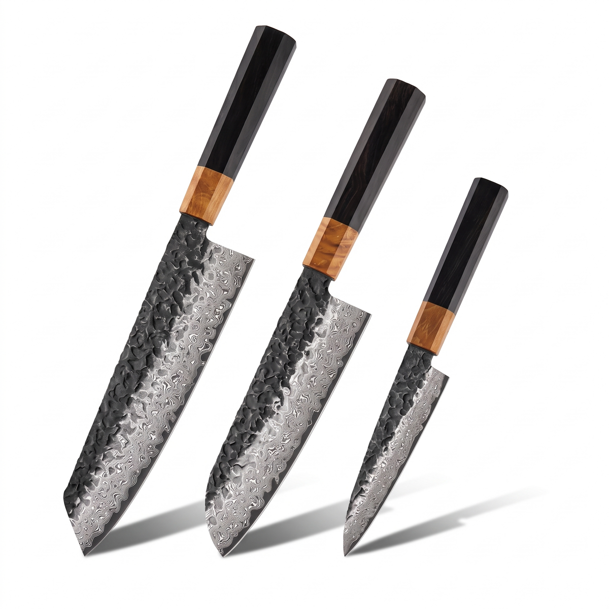 Coffret Tsuchi · 3 couteaux (Kiritsuke, Santoku, Utilitaire)