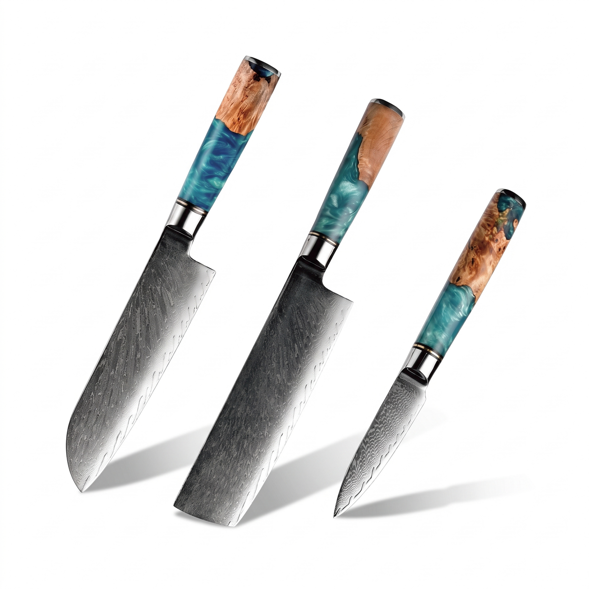 Coffret Umi · 3 couteaux (Santoku, Nakiri, Office)