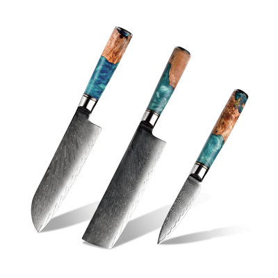 Coffret Umi · 3 couteaux (Santoku, Nakiri, Office)