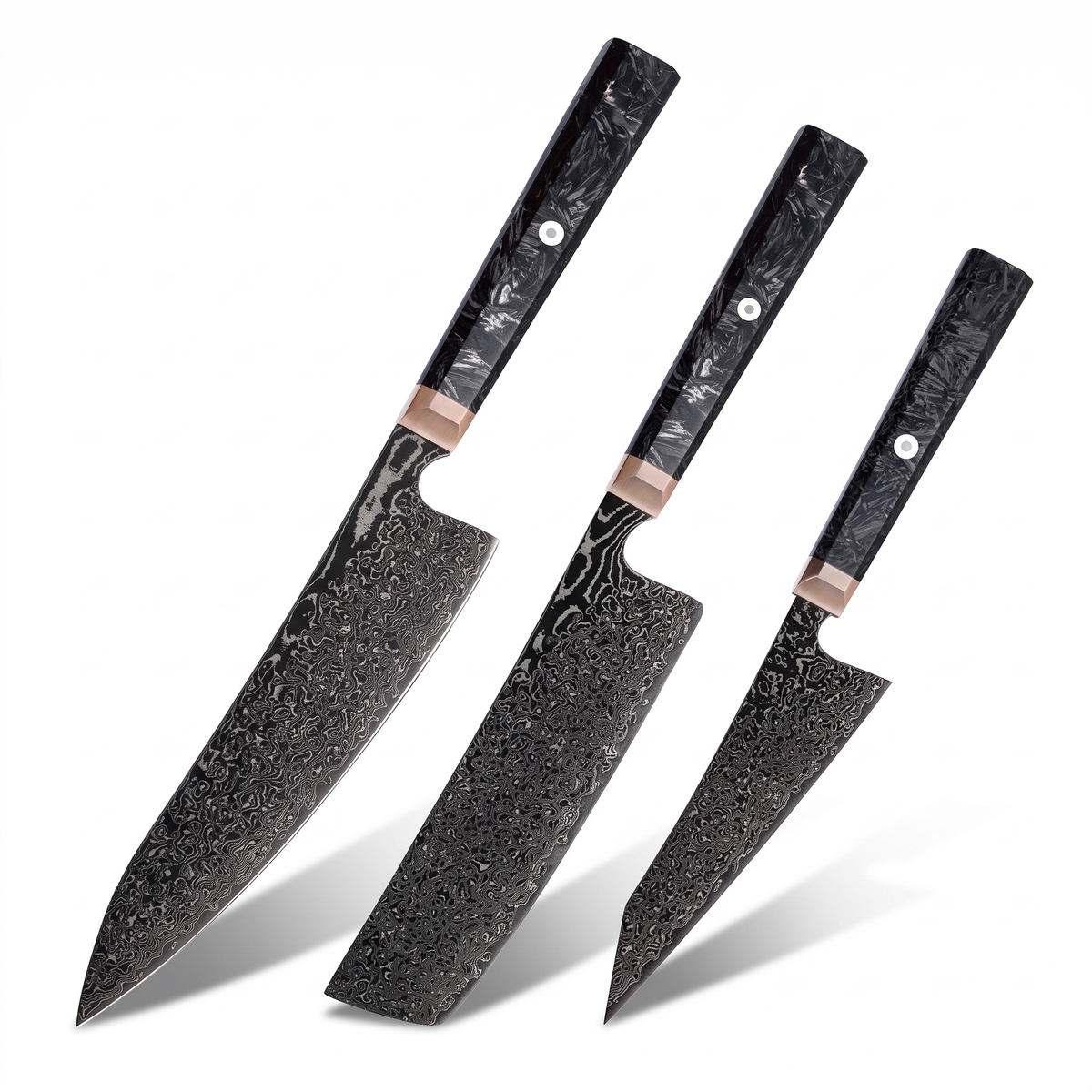 Coffret Yoru · 3 couteaux (Gyuto, Nakiri, Bunka)
