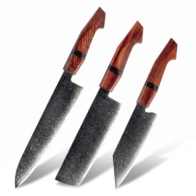 Coffret Yuhi · 3 couteaux (Gyuto, Bunka, Nakiri)