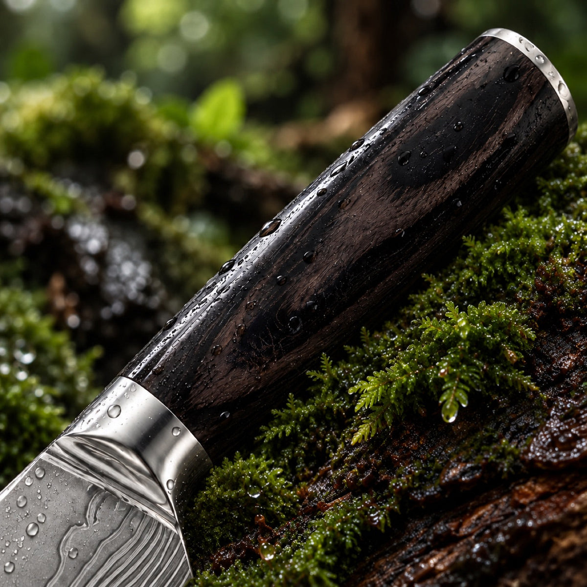 Manche bois sombre Hikari Forêt sur mousse