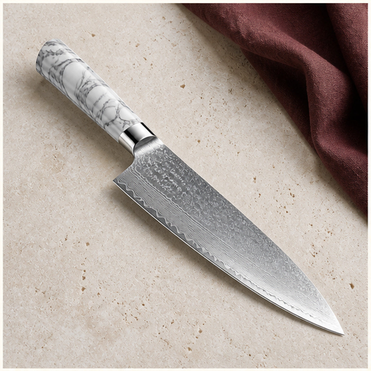 Couteau de chef VG10 20 cm — Marbre