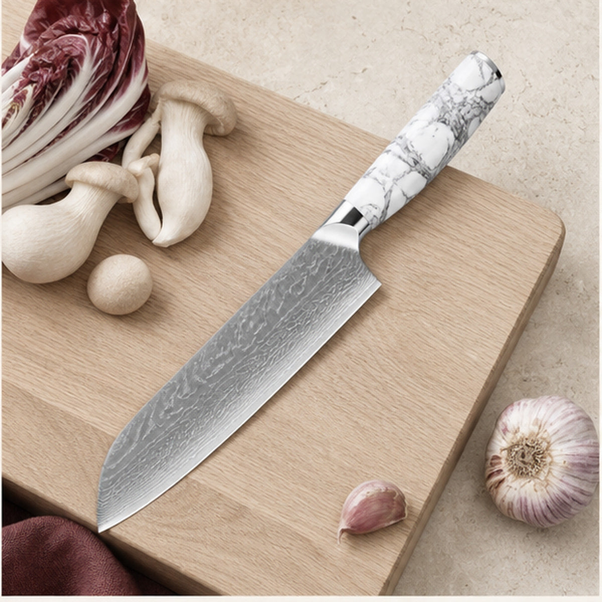 Couteau Santoku VG10 18 cm — Marbre