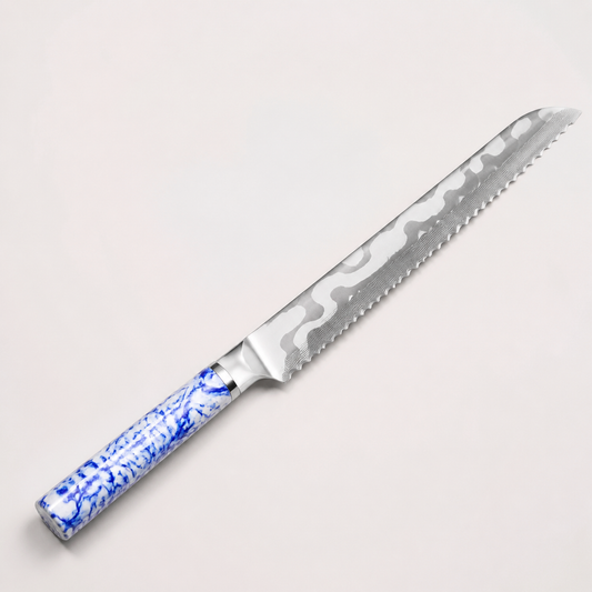 Couteau à pain Haganori Porcelaine Bleue, lame de 20 cm
