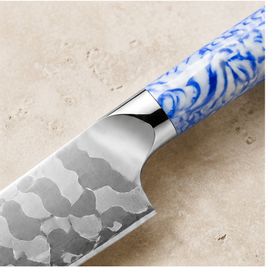 Couteau Santoku 18 cm — Porcelaine Bleue