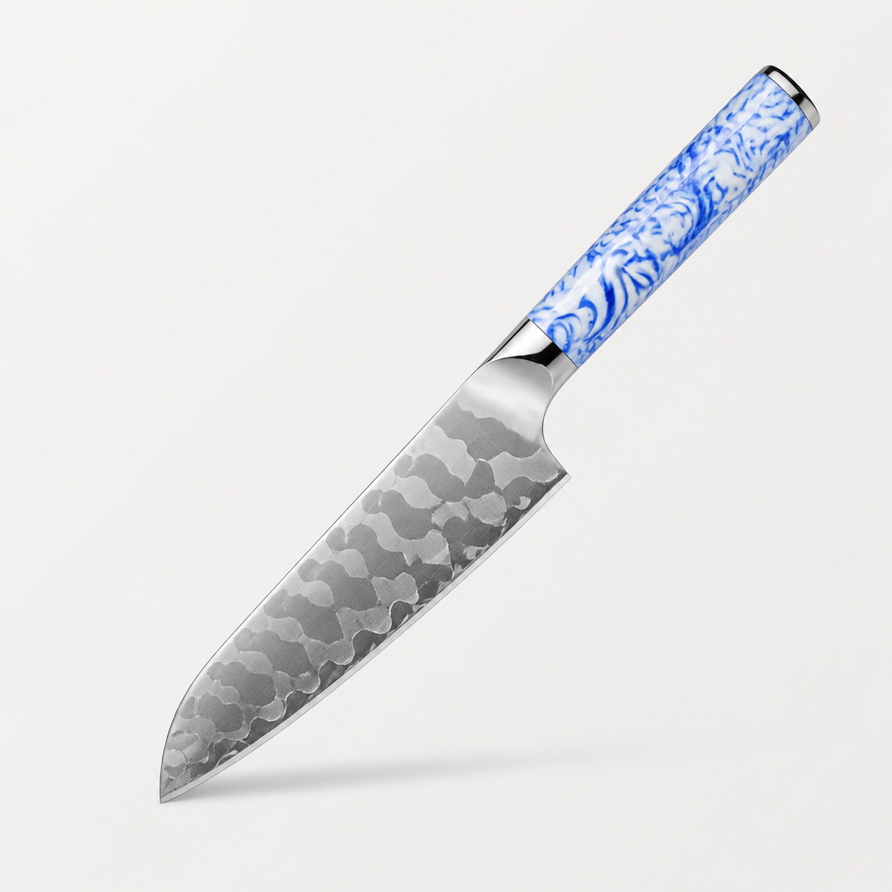 Santoku Haganori Porcelaine Bleue, lame de 18 cm