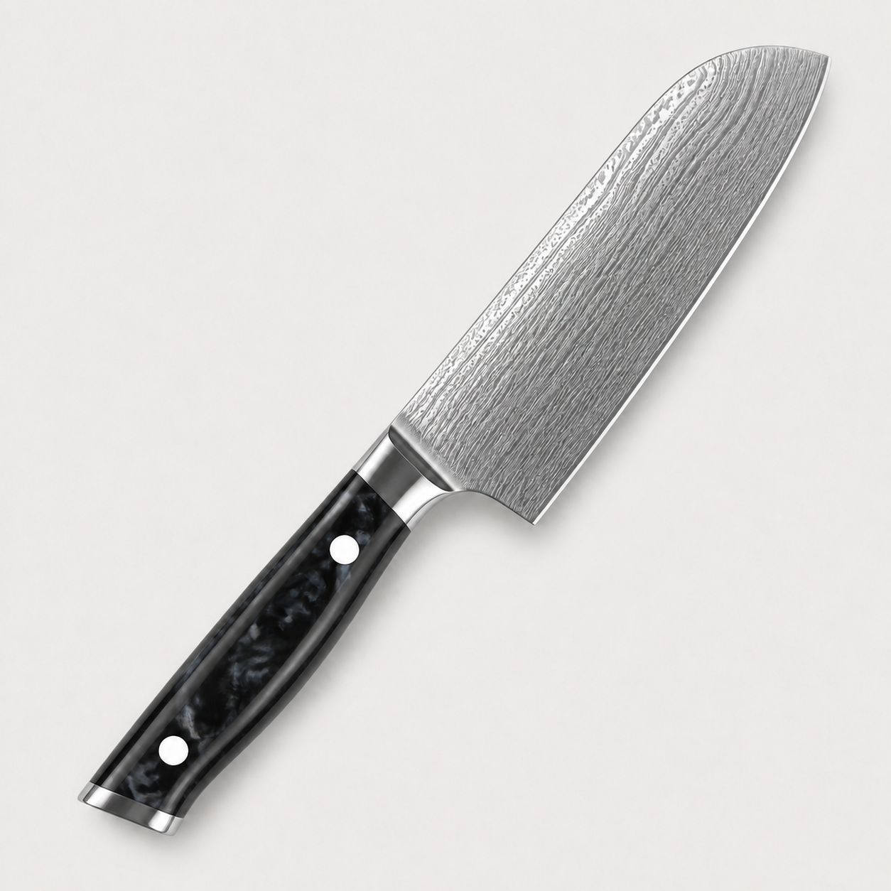 Couteau Santoku Haganori Kage à manche noir, lame de 18 cm