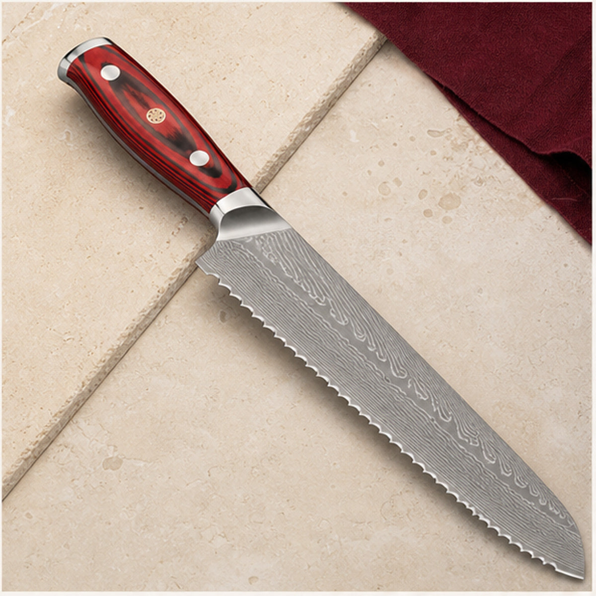 Couteau à pain 20 cm — Grenat