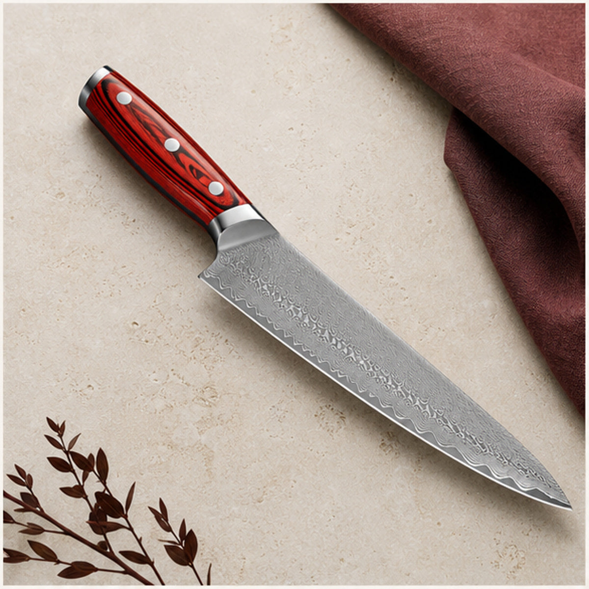 Couteau à trancher 20 cm — Grenat